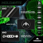 Set sageti darts steel Mission Moldavite 23g, 95% wolfram