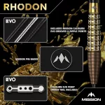 Set sageti darts steel Mission Rhodon 21g, 95% wolfram
