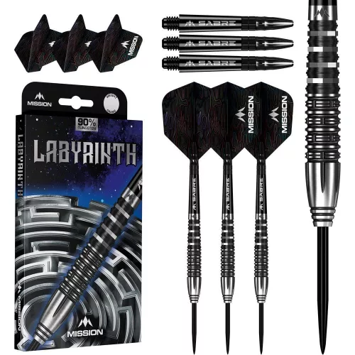 Set sageti darts steel Mission Labyrinth 22g, 90% wolfram