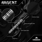 Set sageti darts steel mission Argent 24g, 90% wolfram