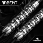 Set sageti darts steel mission Argent 24g, 90% wolfram