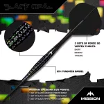 Set sageti darts steel Mission Black opal 22g, 95% wolfram