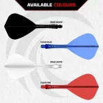 Fluturas si tija darts Mission Force 90 Vortex negru, fluturas Kite si tija medie