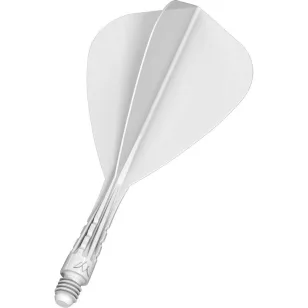   Fluturas si tija darts Mission Force 90 Vortex alb, fluturas Kite si tija scurta