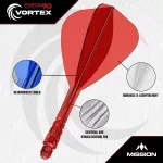 Fluturas si tija darts Mission Force 90 Vortex alb, fluturas Kite si tija lunga