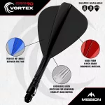 Fluturas si tija darts Mission Force 90 Vortex alb, fluturas Kite si tija lunga