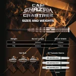 Set sageti darts Mission Cam Crabtree V2 22g, 95% wolfram