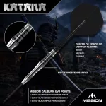 Set sageti darts steel Mission Katana 24g, 95% wolfram
