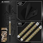 Set sageti darts steel Mission Kinsuji 26g, 95% wolfram