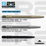 Varf darts Mission R2.5 Rapid Points - GV1 negru, 30mm