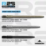 Varf darts Mission R2.5 Rapid Points - RVX argintiu, 40mm