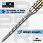 Varf darts Mission R2.5 Rapid Points - RVX argintiu, 40mm