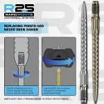 Varf darts Mission R2.5 Rapid Points - RVX argintiu, 40mm