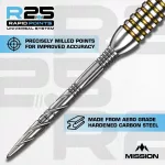 Varf darts Mission R2.5 Rapid Points - SGV negru, 35mm