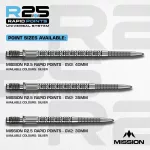 Varf darts Mission R2,5 rapid Points - GV2 argintiu, 30mm