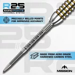 Varf darts Mission R2,5 rapid Points - GV2 argintiu, 30mm