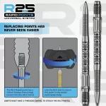 Varf darts Mission R2,5 rapid Points - GV2 argintiu, 30mm