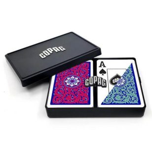 Carti de joc Bridge 100% plastic, Copag Neo Rosu-Verde, set dublu