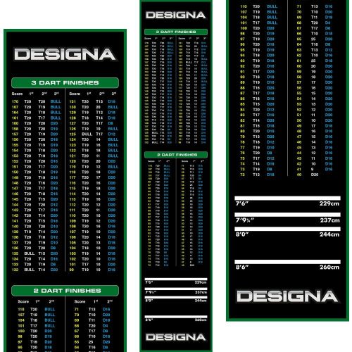 Covor darts Designa inscriptionat cu inchideri 290×60cm - verde 