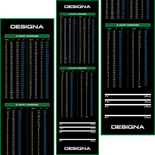 Covor darts Designa inscriptionat cu inchideri 290×80cm - verde - extra Larg