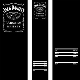 Covor darts model Jack Daniels 290×60cm - negru cu sigla JD