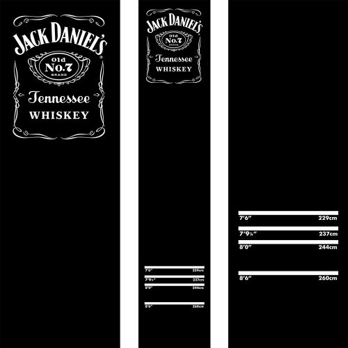 Covor darts model Jack Daniels 290×60cm - negru cu sigla JD