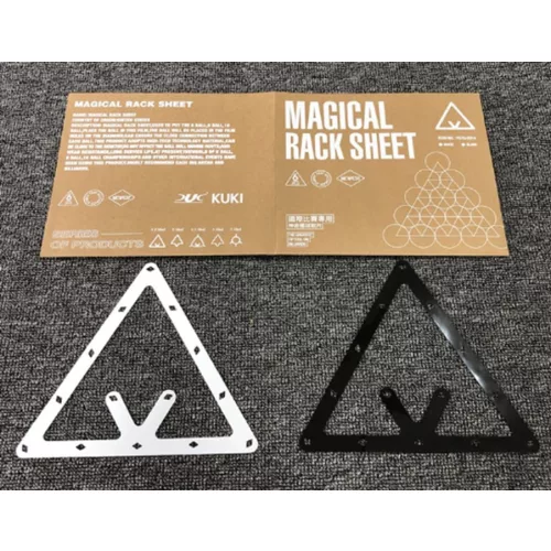 Magical Rack Sheet, sablon biliard triunghiular pentru 8-ball, 9-ball si 10-ball, set 6 bucati