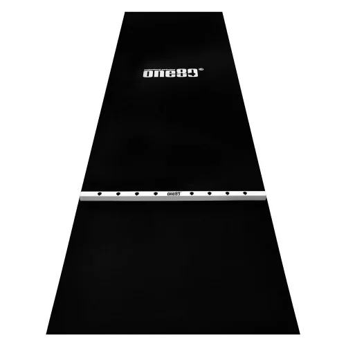 Covor darts One80, linie de start din lemn, latime 90cm, negru-alb