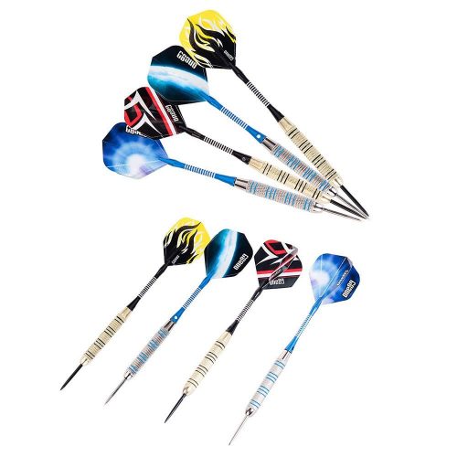 Set darts steel One80 brass, 12 sageti cu accesorii