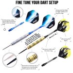 Set darts steel One80 brass, 12 sageti cu accesorii