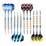 Set darts steel One80 brass, 12 sageti cu accesorii