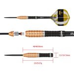 Set darts One80 Deta Hedman Signature Dart V3  steel 23g 90% wolfram