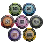 Set de jetoane poker de 500 bucati, numerotate, cu jetoane Gamestar de 13,5 grame si carti 100% plas