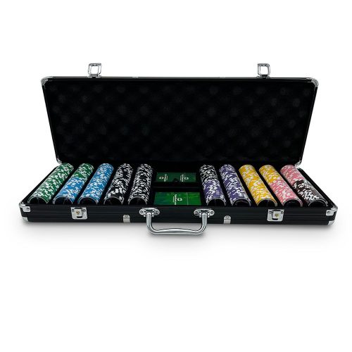 Set de poker, 500buc Ultimate, 11.5g cu doua pachete de carti poker