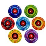 Set poker cu 500 de jetoane din ceramica, numerotate, carti 100% plastic, NOU