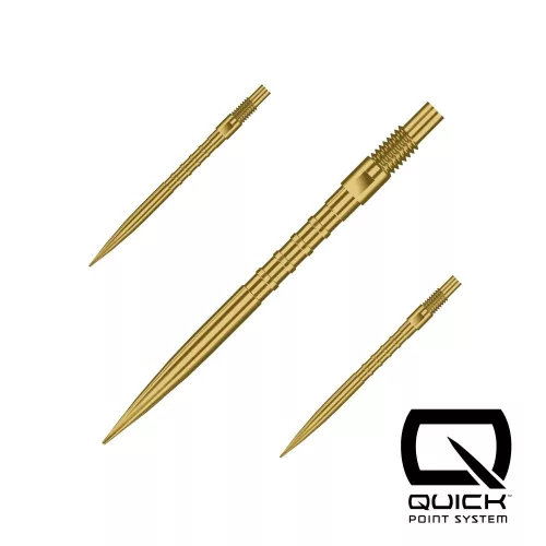 Varf darts Harrows Quick Point HM Grip, auriu 30mm