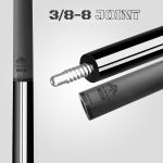 Tac biliard Pool Rhino Nebula 2 Jet Black cu varf din carbon 12,5mm