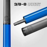 Tac biliard Rhino Luminax Ocean Blue cu varf carbon 12.5mm Sport Wrap