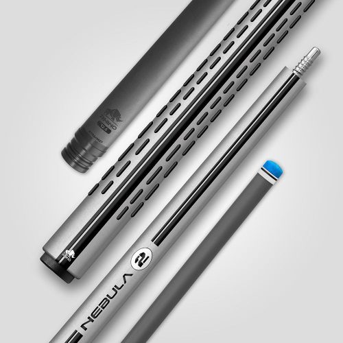 Tac biliard Pool Rhino Nebula 2 Silver Metal cu varf din carbon 12,4mm