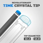 Tac biliard Pool Rhino Nebula 2 Pure White cu varf din carbon 12,4mm