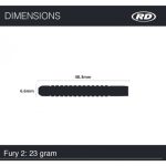 Set sageti darts RedDragon steel Fury 2, 80% wolfram, 23g