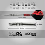 Set sageti darts steel Red Dragon Darts 50 Years Hexoset 3, 25g, 85% wolfram