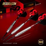 Set sageti darts steel Red Dragon Darts 50 Years Hexoset 3, 25g, 85% wolfram