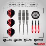 Set sageti darts steel Red Dragon Darts 50 Years Grizzly 2, 24g 90% wolfram