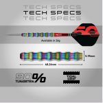 Set sageti darts steel Red Dragon Darts 50 Years - Shockwaves, 26g 90% wolfram