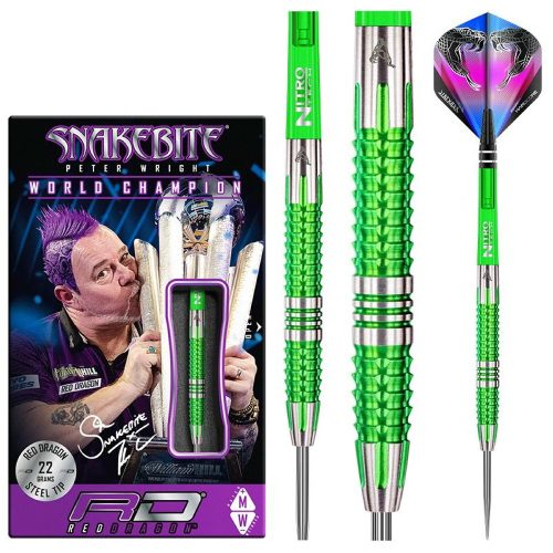 Sageti Darts RedDragon steel Peter Wright Snakebite Mamba 2, 90% tungsten, 22g