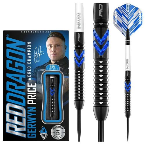 Sageti Darts RedDragon steel Gerwyn Price Blue Ice 22g, 90% tungsten