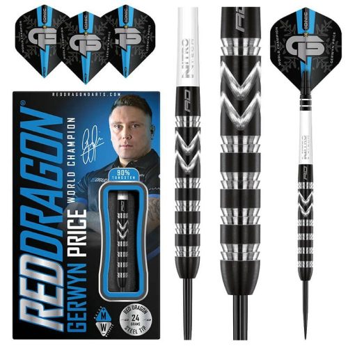 Sageti Darts RedDragon steel Gerwyn Price World Champion 24g, 90% tungsten