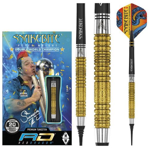 Set sageti darts Red Dragon soft Peter Wright Double World Champion Gold Plus 20g, 90% wolfram