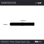 Set darts steel Red Dragon Peter Wright Spirit, 23g 90% wolfram